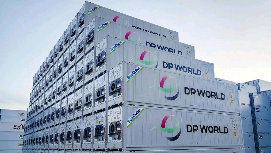 DP World reefer containers used for temperature-controlled transport.