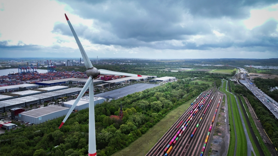 Warehouse Rail Germany Hamburg Drone