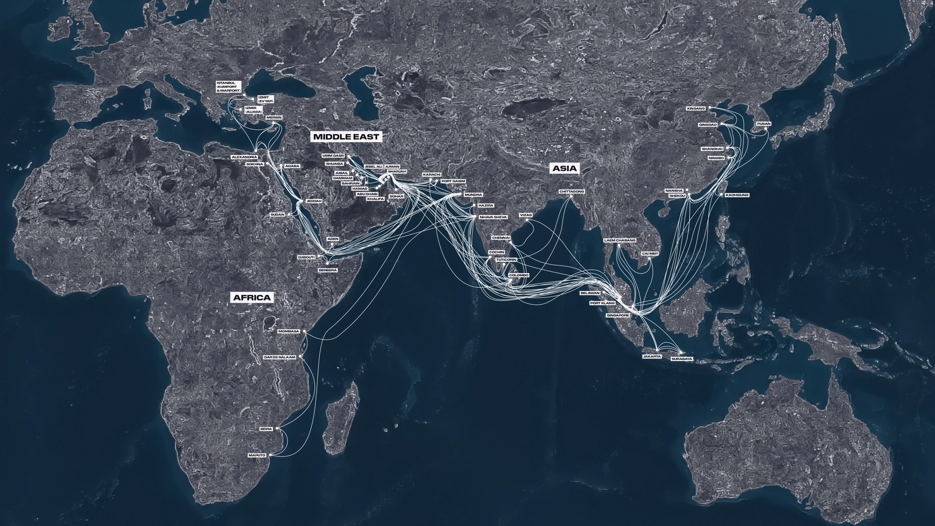 EXIM map for Shipping solutions AMEA